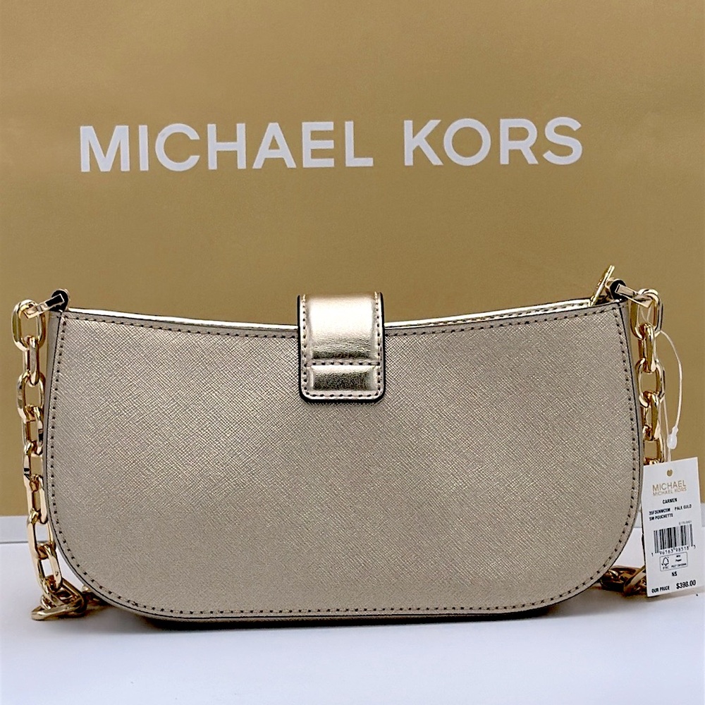 MICHAEL KORS CARMEN SMALL
POUCHETTE SHOULDER CHAIN BAG
Pale Gold/GOLDEN HARDWARE - Picture 8 of 14